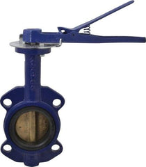 NIBCO - 3" Pipe, Wafer Butterfly Valve - Lever Handle, Cast Iron Body, EPDM Seat, 200 WOG, Aluminum Bronze Disc, Stainless Steel Stem - Exact Tool & Supply