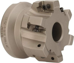 Iscar - 6 Inserts, 2" Cut Diam, 3/4" Arbor Diam, 1/2" Max Depth of Cut, Indexable Square-Shoulder Face Mill - 0/90° Lead Angle, 1.57" High, 3M AXKT 1304 Insert Compatibility, Series Mill2000 - Exact Tool & Supply