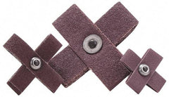 Merit Abrasives - 80 Grit, Medium Grade, Aluminum Oxide Cross Pad - 4" Long x 4" Wide x 1-1/2" Thick, 8 Ply - Exact Tool & Supply