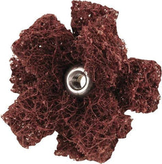 Merit Abrasives - 1-1/2" Diam Medium Density Cross Buff - 2 Plys, 8-32 Thread, Coarse Grade, 23,000 Max RPM - Exact Tool & Supply