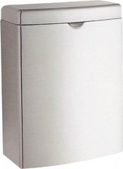 Bobrick - Stainless Steel Feminine Hygiene Product Receptacle - Surface Mount, 10" High x 7-1/2" Wide x 3-13/16" Deep - Exact Tool & Supply