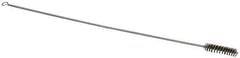 Schaefer Brush - 3" Long x 3/4" Diam Stainless Steel Long Handle Wire Tube Brush - Single Spiral, 27" OAL, 0.007" Wire Diam, 3/8" Shank Diam - Exact Tool & Supply