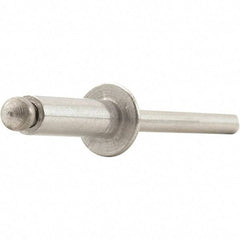 STANLEY Engineered Fastening - Size 8 Dome Head Aluminum Open End Blind Rivet - Steel Mandrel, 0.626" to 3/4" Grip, 1/4" Head Diam, 0.257" to 0.261" Hole Diam, 0.153" Body Diam - Exact Tool & Supply