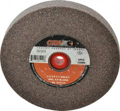 Camel Grinding Wheels - 36 Grit Aluminum Oxide Bench & Pedestal Grinding Wheel - 6" Diam x 1" Hole x 3/4" Thick, 4456 Max RPM, O Hardness, Very Coarse Grade , Vitrified Bond - Exact Tool & Supply