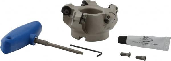Iscar - 3" Cut Diam, 1" Arbor Hole, 0.087 (FF OFMW), 0.18 (OF...), 0.39 (RF...)" Max Depth of Cut, 42° Indexable Chamfer & Angle Face Mill - Exact Tool & Supply