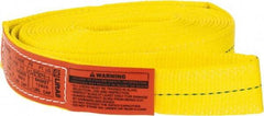 Lift-All - 14' Long x 2" Wide, 6,400 Lb Vertical Capacity, 1 Ply, Polyester Web Sling - 5,000 Lb Choker Capacity, Yellow - Exact Tool & Supply