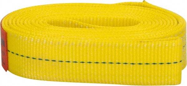 Lift-All - 8' Long x 2" Wide, 6,400 Lb Vertical Capacity, 1 Ply, Polyester Web Sling - 5,000 Lb Choker Capacity, Yellow - Exact Tool & Supply