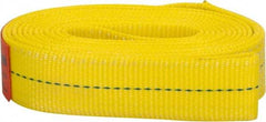 Lift-All - 8' Long x 2" Wide, 6,400 Lb Vertical Capacity, 1 Ply, Polyester Web Sling - 5,000 Lb Choker Capacity, Yellow - Exact Tool & Supply