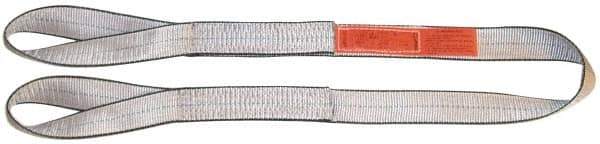 Lift-All - 14' Long x 6" Wide, 9,600 Lb Vertical Capacity, 1 Ply, Polyester Web Sling - 7,700 Lb Choker Capacity, Silver (Color) - Exact Tool & Supply