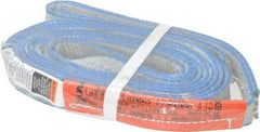 Lift-All - 12' Long x 1" Wide, 1,600 Lb Vertical Capacity, 1 Ply, Polyester Web Sling - 1,250 Lb Choker Capacity, Silver (Color) - Exact Tool & Supply