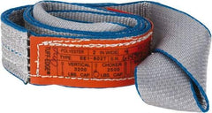 Lift-All - 4' Long x 2" Wide, 3,200 Lb Vertical Capacity, 1 Ply, Polyester Web Sling - 2,500 Lb Choker Capacity, Silver (Color) - Exact Tool & Supply