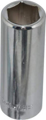 Blackhawk by Proto - 7/16", 3/8" Drive, Deep Hand Socket - 6 Points, 1-13/16" OAL, Chrome Finish - Exact Tool & Supply