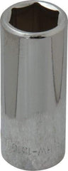 Blackhawk by Proto - 1/2", 3/8" Drive, Deep Hand Socket - 6 Points, 1-7/8" OAL, Chrome Finish - Exact Tool & Supply