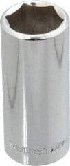 Blackhawk by Proto - 11/16", 3/8" Drive, Deep Hand Socket - 6 Points, 2-13/64" OAL, Chrome Finish - Exact Tool & Supply