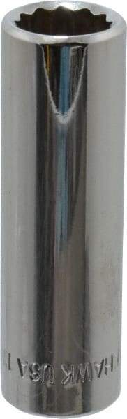 Blackhawk by Proto - 3/8" Drive, Deep Hand Socket - 12 Points, 1-13/16" OAL, Chrome Finish - Exact Tool & Supply