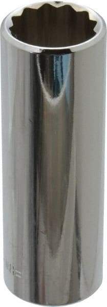Blackhawk by Proto - 3/8" Drive, Deep Hand Socket - 12 Points, 2-3/4" OAL, Chrome Finish - Exact Tool & Supply