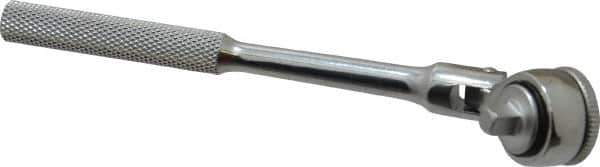 Blackhawk by Proto - 1/4" Drive Round Head Quick-Release Ratchet - Chrome Finish, 6-1/2" OAL, 43 Gear Teeth, Standard Knurled Handle, Flex Head - Exact Tool & Supply