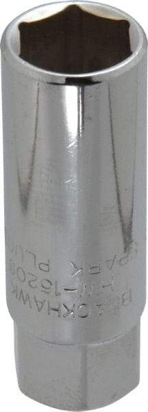 Blackhawk by Proto - 5/8", 3/8" Drive, Spark Plug Hand Socket - 6 Points, 2-1/2" OAL, Chrome Finish - Exact Tool & Supply