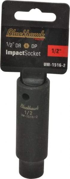 Blackhawk by Proto - 1/2" Drive 1/2" Deep Impact Socket - 6 Points, 3-5/16" OAL - Exact Tool & Supply
