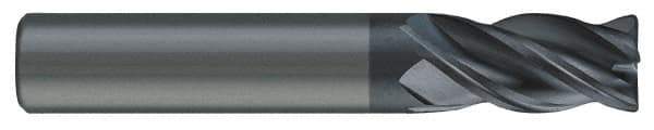 SGS - 9/16", 1-1/8" LOC, 9/16" Shank Diam, 3-1/2" OAL, 4 Flute, Solid Carbide Square End Mill - Single End, AlTiN Finish, Spiral Flute, Variable° Helix, Right Hand Cut, Right Hand Flute, Series Z1 - Exact Tool & Supply