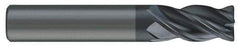 SGS - 9/16", 1-1/8" LOC, 9/16" Shank Diam, 3-1/2" OAL, 4 Flute, Solid Carbide Square End Mill - Single End, AlTiN Finish, Spiral Flute, Variable° Helix, Right Hand Cut, Right Hand Flute, Series Z1 - Exact Tool & Supply