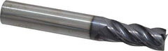 SGS - 11/32", 13/16" LOC, 3/8" Shank Diam, 2-1/2" OAL, 4 Flute, Solid Carbide Square End Mill - Single End, AlTiN Finish, Spiral Flute, Variable° Helix, Right Hand Cut, Right Hand Flute, Series Z1 - Exact Tool & Supply