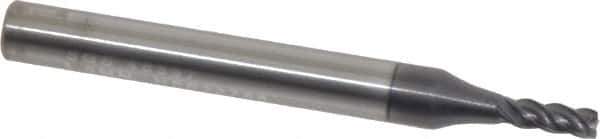 SGS - 3mm, 8mm LOC, 6mm Shank Diam, 57mm OAL, 4 Flute, Solid Carbide Square End Mill - Single End, AlTiN Finish, Spiral Flute, Variable° Helix, Right Hand Cut, Right Hand Flute, Series Z1M - Exact Tool & Supply