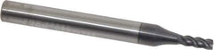 SGS - 3mm, 8mm LOC, 6mm Shank Diam, 57mm OAL, 4 Flute, Solid Carbide Square End Mill - Single End, AlTiN Finish, Spiral Flute, Variable° Helix, Right Hand Cut, Right Hand Flute, Series Z1M - Exact Tool & Supply