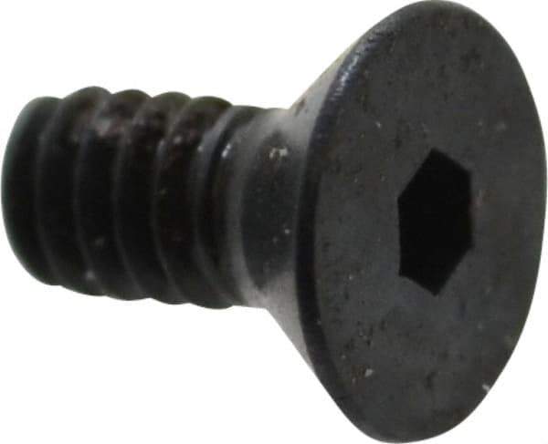 Camcar - #2-56 UNC Hex Socket Drive, 82° Flat Screw - Alloy Steel, Black Oxide Finish, Fully Threaded, 3/16" OAL - Exact Tool & Supply