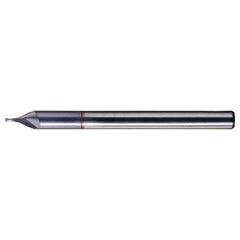 ‎0.021″ Dia. × 1/8″ Shank × 0.04″ DOC × 1-1/2″ OAL, Carbide TiCN, Spiral , 2 Flute, CW Helix, Ballnose End Mill - Exact Tool & Supply