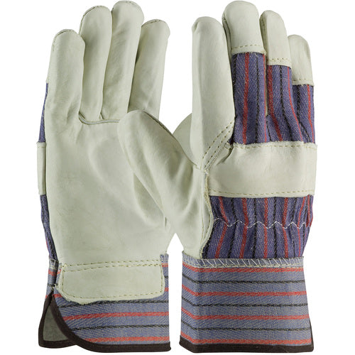 ‎87-1563/XXL Grain Leather Palm Gloves - Top Grain Cowhide - Gunn Cut - Reg. Grade - Rubberized SC - Exact Tool & Supply