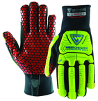 Synthetic Leather Double Palm Reinforced Red PVC PalmGloves X-Large - Exact Tool & Supply