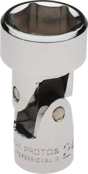 Proto - 1/2" Drive, Standard Hand Socket - 6 Points, 2-9/16" OAL, Chrome Vanadium, Chrome Finish - Exact Tool & Supply
