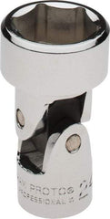 Proto - 1/2" Drive, Standard Hand Socket - 6 Points, 2-9/16" OAL, Chrome Vanadium, Chrome Finish - Exact Tool & Supply