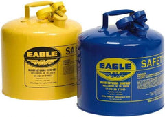 Eagle - 5 Gal Galvanized Steel Type I Safety Can - 13-1/2" High x 12-1/2" Diam, Yellow - Exact Tool & Supply
