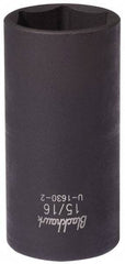 Blackhawk by Proto - 3/8" Drive 1" Deep Impact Socket - 6 Points, 2-9/16" OAL - Exact Tool & Supply