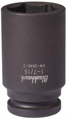 Blackhawk by Proto - 3/4" Drive 1-5/8" Deep Impact Socket - 6 Points, 3-3/8" OAL - Exact Tool & Supply