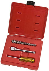 Proto - 12 Piece 1/4" Drive Full Polish Finish Socket Set - 6 Points, 3/16" to 9/16" Range, Inch Measurement Standard - Exact Tool & Supply