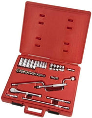 Proto - 33 Piece 3/8" Drive Full Polish Finish Deep Well Socket Set - 8, 12 Points, 1/4" to 3/4" Range, Inch Measurement Standard - Exact Tool & Supply