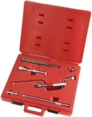 Proto - 20 Piece 3/8" Drive Full Polish Finish Socket Set - 12 Points, 6mm to 19mm Range, Metric Measurement Standard - Exact Tool & Supply