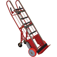 Wesco Industrial Products - 1,800 Lb Capacity 72" OAH Appliance Hand Truck - 5 x 24" Base Plate, Dual Loop Handle, Steel, Polyurethane Wheels - Exact Tool & Supply