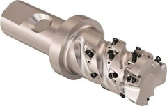 Seco - 32mm Cutting Diam, 25mm Shank Diam, 8mm Max Depth of Cut, Straight Shank Indexable Copy End Mill - 3 Inserts, LOEX Insert, R217.94 Toolholder - Exact Tool & Supply