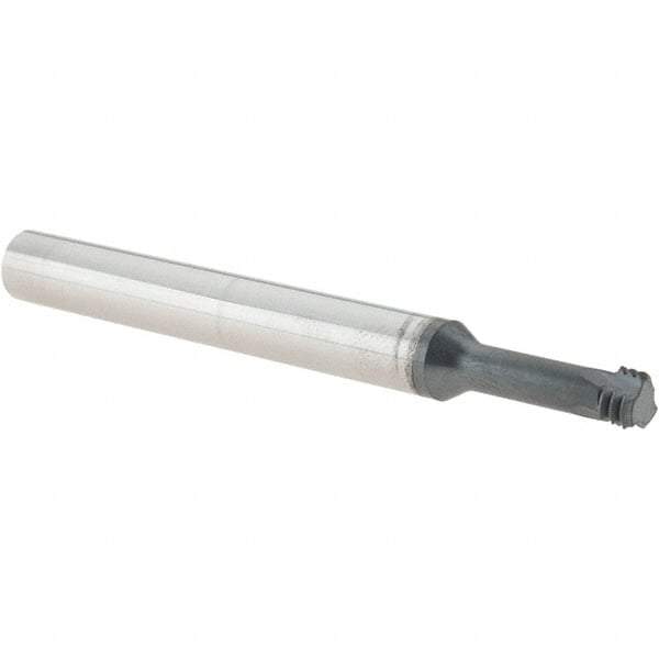 Iscar - 1/4-28 UNF, 0.197" Cutting Diam, 3 Flute, Solid Carbide Helical Flute Thread Mill - Internal Thread, 0.57" LOC, 2-1/2" OAL, 1/4" Shank Diam - Exact Tool & Supply