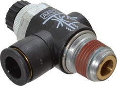 ARO/Ingersoll-Rand - 3/8" Male NPT x 3/8" Female NPT Right Angle Flow Control Valve - 0 to 150 psi & Brass Material - Exact Tool & Supply