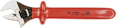 Wiha - 1-1/2" Jaw Capacity, 12" Insulated Adjustable Wrench - Chrome Vanadium Steel - Exact Tool & Supply