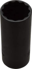 Proto - 1-1/16", 1/2" Drive, Deep Hand Socket - 12 Points, 3-1/4" OAL, Alloy Steel, Black Finish - Exact Tool & Supply