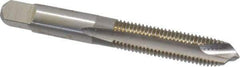 Hertel - M8x1.25 Metric Coarse, D2, 3 Flutes, Plug Chamfer, Bright Finish, High Speed Steel Spiral Point STI Tap - 2-15/16" OAL - Exact Tool & Supply