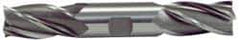 Hertel - 3/4", 1-5/8" LOC, 3/4" Shank Diam, 5-5/8" OAL, 4 Flute, High Speed Steel Square End Mill - Double End, TiCN Finish, Spiral Flute, 30° Helix, Centercutting, Right Hand Cut, Right Hand Flute - Exact Tool & Supply