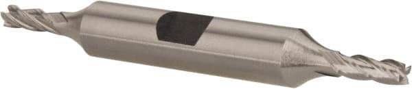 Hertel - 5/32", 7/16" LOC, 3/8" Shank Diam, 3-1/8" OAL, 4 Flute, Cobalt Square End Mill - Double End, Uncoated, Spiral Flute, 30° Helix, Centercutting, Right Hand Cut, Right Hand Flute - Exact Tool & Supply
