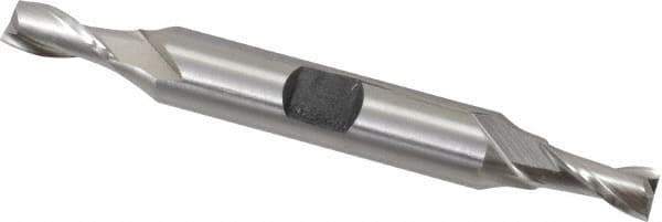 Hertel - 1/4", 1/2" LOC, 3/8" Shank Diam, 3-1/8" OAL, 2 Flute, Cobalt Square End Mill - Double End, Uncoated, Spiral Flute, 30° Helix, Centercutting, Right Hand Cut, Right Hand Flute - Exact Tool & Supply